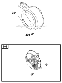 Page I Diagram and Parts List for 124432 8001 Briggs and Stratton Engine